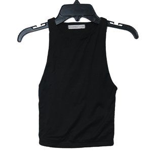 Sincerely Jules High Neck Cropped Black Tank Top XXS
